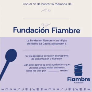 Bono de condolencia Fundación Fiambre. Para honrar la memoria de un ser querido.