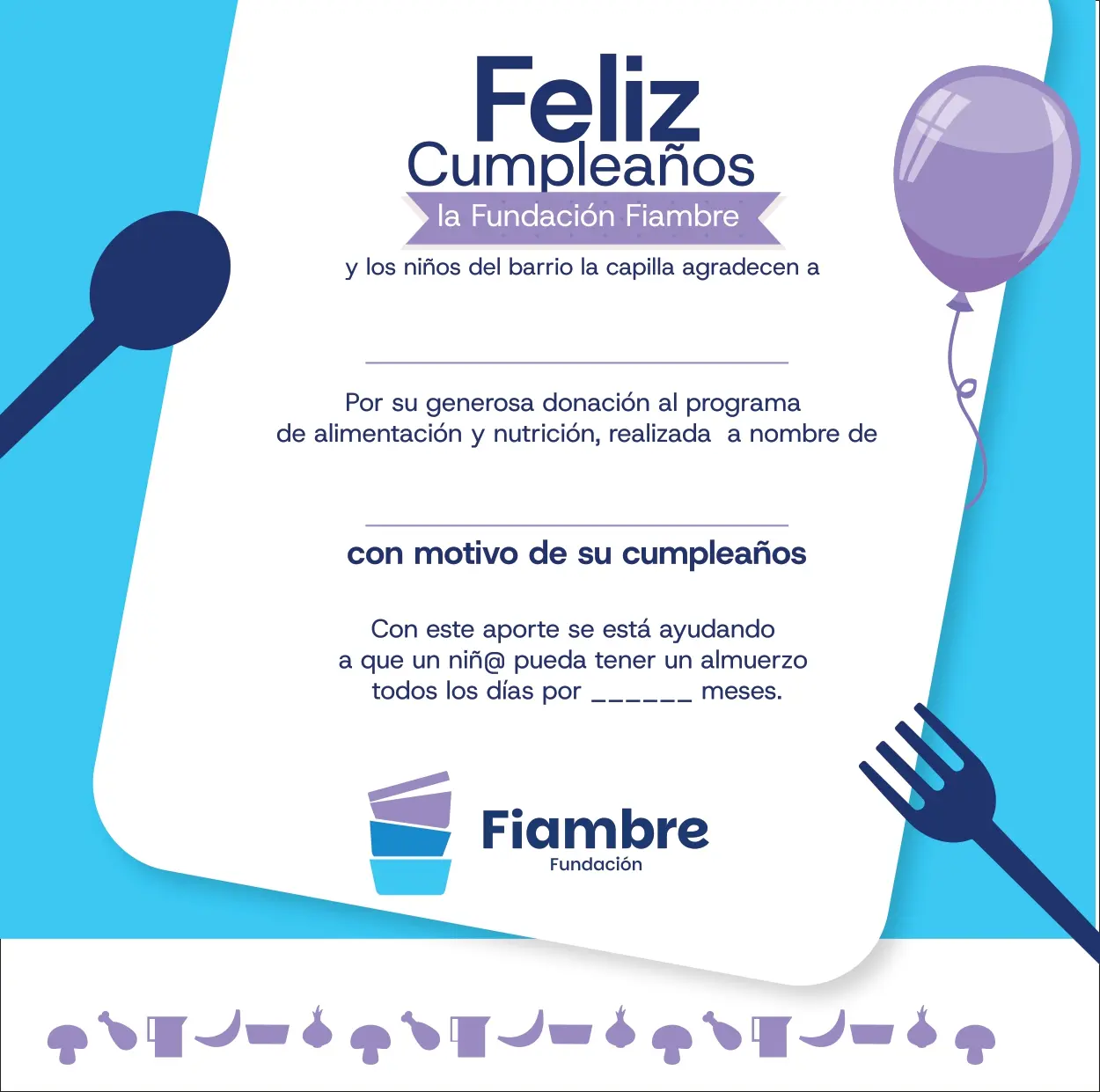 Regalo de Cumpleaños. Bono de cumpleaños Fundación Fiambre.