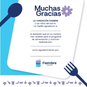 Regalo de Agradecimiento. Bono de agradecimiento Fundación Fiambre. Para regalar.